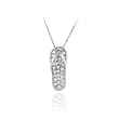 Sterling Silver Simulated Diamond CZ Flip Flop Pendant