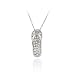 Sterling Silver Simulated Diamond CZ Flip Flop Pendant
