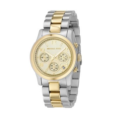Michael Kors Quartz, Gold Dial with Two Tone Metal Bracelet - Womens Watch MK5137