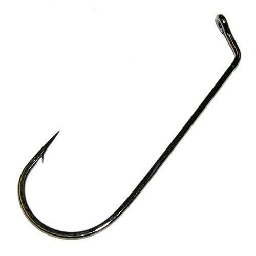 Gamakatsu Black Jig 60, Flat Eye, Light Wire Jig Hook, 100 Pack, Size: 3/0