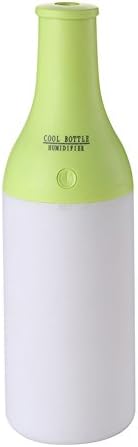 Essential Oil Diffuser Aromatherapy Diffuser Cool Bottle Mini USB Power Mist Humidifier Ultrasonic Diffuser with Ionizer LED Light (Bottle Green)