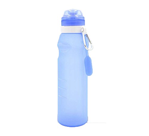 Amicool Collapsible Water Bottle -20oz(600ml), BPA Free, FDA Approved, Leak Proof Silicone Foldable Sports Bottle., for Sport, Outdoor, Travel, Camping, Picnic