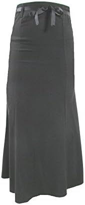 8470 Women Career Business Fitted Long Flare Skirt Black S