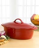 Calphalon Enamel Cast Iron 8 Quart Dutch Oven, Cabernet Red