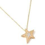 18K Gold 18 Diamond Star Necklace