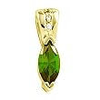 14K Yellow Gold Chatham Created Emerald and Diamond Pendant