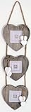 Chic & Shabby Triple Wooden Hanging Heart Photo Frame