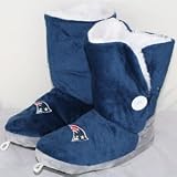 New England Patriots Womens Team Color Button Boot Slippers