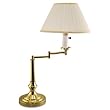Ledu L561BR Lacquered, Solid Brass Swivel Arm Lamp, Mushroom Shade, 20 High