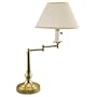 Ledu L561BR Lacquered, Solid Brass Swivel Arm Lamp, Mushroom Shade, 20 High