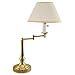 Ledu L561BR Lacquered, Solid Brass Swivel Arm Lamp, Mushroom Shade, 20 High