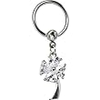 14 Gauge Clear Cubic Zirconia Clover Captive Ring
