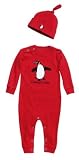 Hatley Coolest Baby Penguin Applique Coverall and Knot Cap