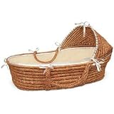 Ecru Waffle Honey Moses Basket with Hood