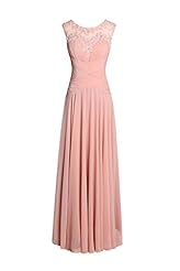 Chiffon  Sheer Draped Applique Lace Evening Dress/Prom Dress  With Rhinestones