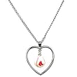 Boston Red Sox Mini Baseball Heart Necklace