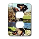 Dogs Dachshund - Dapple Dachshund - Light Switch Covers - 2 plug outlet cover