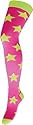 SOC 162 - Gothic Overknees / Neon Pink & Neon Yellow Stars