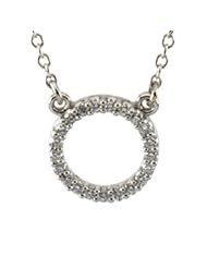 CleverEves Platinum 1 10 Ct Tw Diamond Circle Necklace