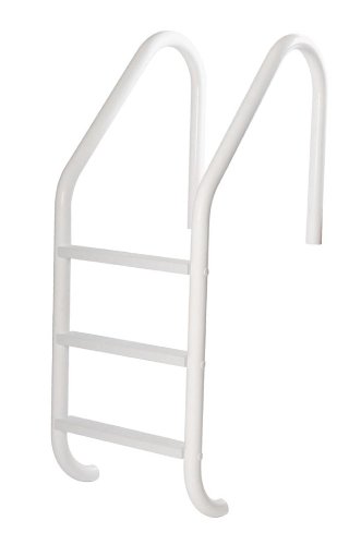 S.R. Smith VLLS-103E-VW SealedSteel 3-Step Pool Ladder with White Plastic Steps, White Escutcheons