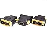 HDMI Cable:Bluecell 3 Pack HDMI Female to DVI Male Converter Adapter + Bluecell Cable Tie
