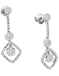 14KT White Gold 0.75 CTW Diamond Flower Earrings