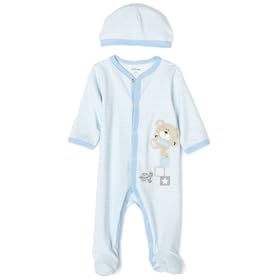 Little Me Layette Footie, Bear, Sky Blue