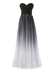 Apparel: Kingbridal? Womens Colorful Ombre Chiffon Formal Evening Prom Dresses Size 2 White