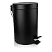 H+LUX Mini Trash Can with Lid Soft Close, Round Bathroom Trash Can with Removable Inner Wastebasket, Anti-Fingerprint Matt Finish, 0.8Gal/3L, Black