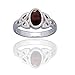 Sterling Silver Celtic Knot and Genuine Red Garnet Ring(Sizes 4,5,6,7,8,9,10,11,12)