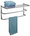 Polder Bathroom Wall Shelf With 2 towel Racks, chrome