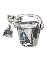 Genuine Zable (TM) Product. 925 Sterling Silver Pail & Shovel Bead Charm. 100% Satisfaction Guaranteed.