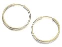 9ct Two Colour Gold Hoop Earrings