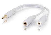 Cables To Go 6-Inch Value Series 3.5mm Stereo Plug to 3.5mm Stereo Jackx 2 Y Cable for iPod (White)