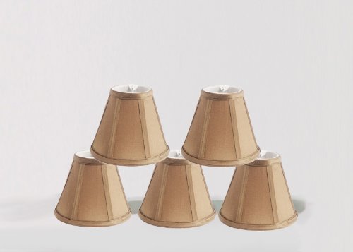 Urbanest 1100073b Chandelier Lamp Shades, 6-inch, Empire, Clip On, Taupe (Set of 5)