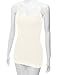 RT1004 Ladies Adjustable Spaghetti Strap Lace Trim Long Tunic Cami Tank Top Ivory S