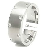 .19ct VVS E-F 14K White Gold Fashionable High End Mens Diamond Wedding Band