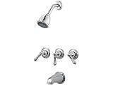 Pfister 01-81BC Three-Handle Tub and Shower Combo, Chrome