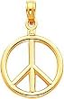 14K Gold Peace Sign Charm