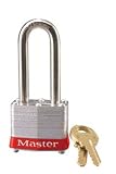Master Lock 3LHRED Safety Lockout Keyed Different Padlock 1-9/16-Inch Body with 2-Inch Extra Length Shackle, Red Bumper