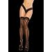 Elegante halterlose Str�mpfe in Streifen Optik schwarz - Gr. S-L