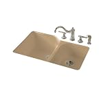 KOHLER K-5931-4U-33 Executive Chef Undercounter Kitchen Sink, Mexican Sand