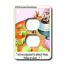 Londons Times Funny Cow Cartoons - Alien Cow Abduction - Light Switch Covers - 2 plug outlet cover