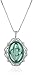 Amazon Collection Sterling Silver Green Agate Flowers Cameo Pendant Necklace, 18