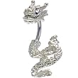 Clear Cubic Zirconia Detailed Dragon Belly Ring