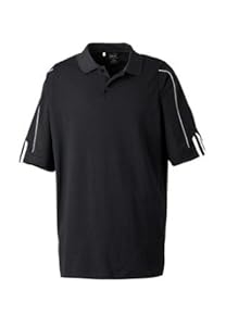 Adidas Golf Men's ClimaLite 3-Stripes Cuff Polo Sport Shirt- Black / White A76 XL