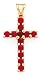 14k Gold & Ruby Cross Pendant (0.90ctw).