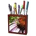 Patricia Sanders Flowers - Purple Coneflower with Bee III - Tile Pen Holders-5 inch tile pen holder