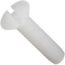 Off-White Nylon 6/6 82 Degree Flat Head Machine Screw, Slotted Drive