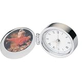 Chrome Oval Alarm Clock & Photoframe Personalised free
